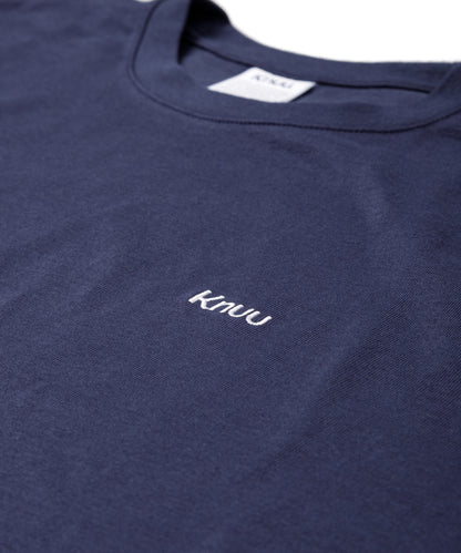 Small Logo Heavy Crewneck Long Sleeve T-Shirt / NAVY