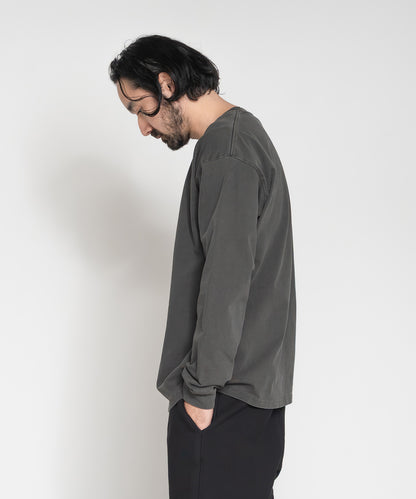 Heavy Pigment Dye Long Sleeve T-Shirt / BLACK