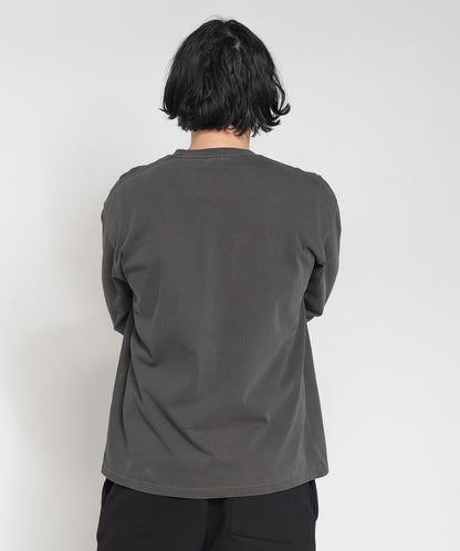 Heavy Pigment Dye Long Sleeve T-Shirt / BLACK