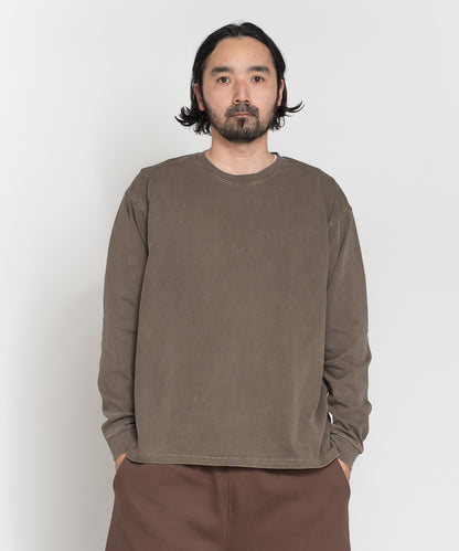 Heavy Pigment Dye Long Sleeve T-Shirt / BROWN