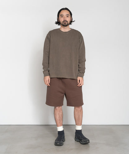 Heavy Pigment Dye Long Sleeve T-Shirt / BROWN