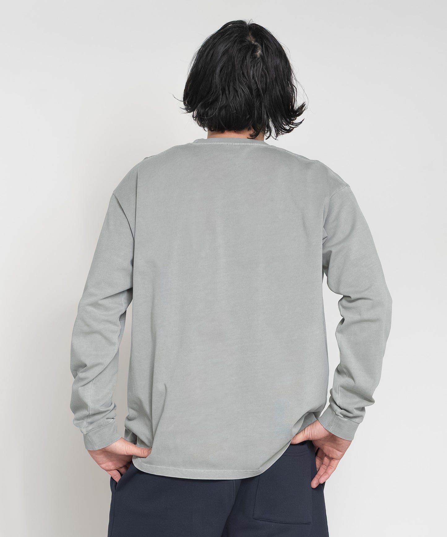 Heavy Pigment Dye Long Sleeve T-Shirt / GRAY