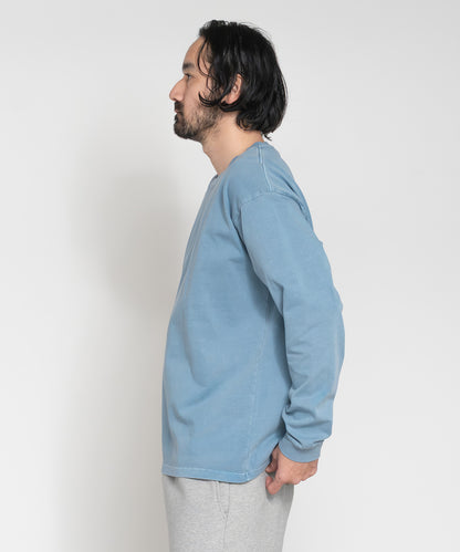 Heavy Pigment Dye Long Sleeve T-Shirt / LIGHT BLUE