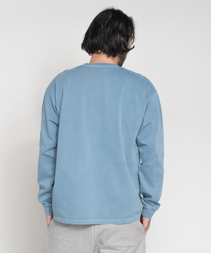 Heavy Pigment Dye Long Sleeve T-Shirt / LIGHT BLUE