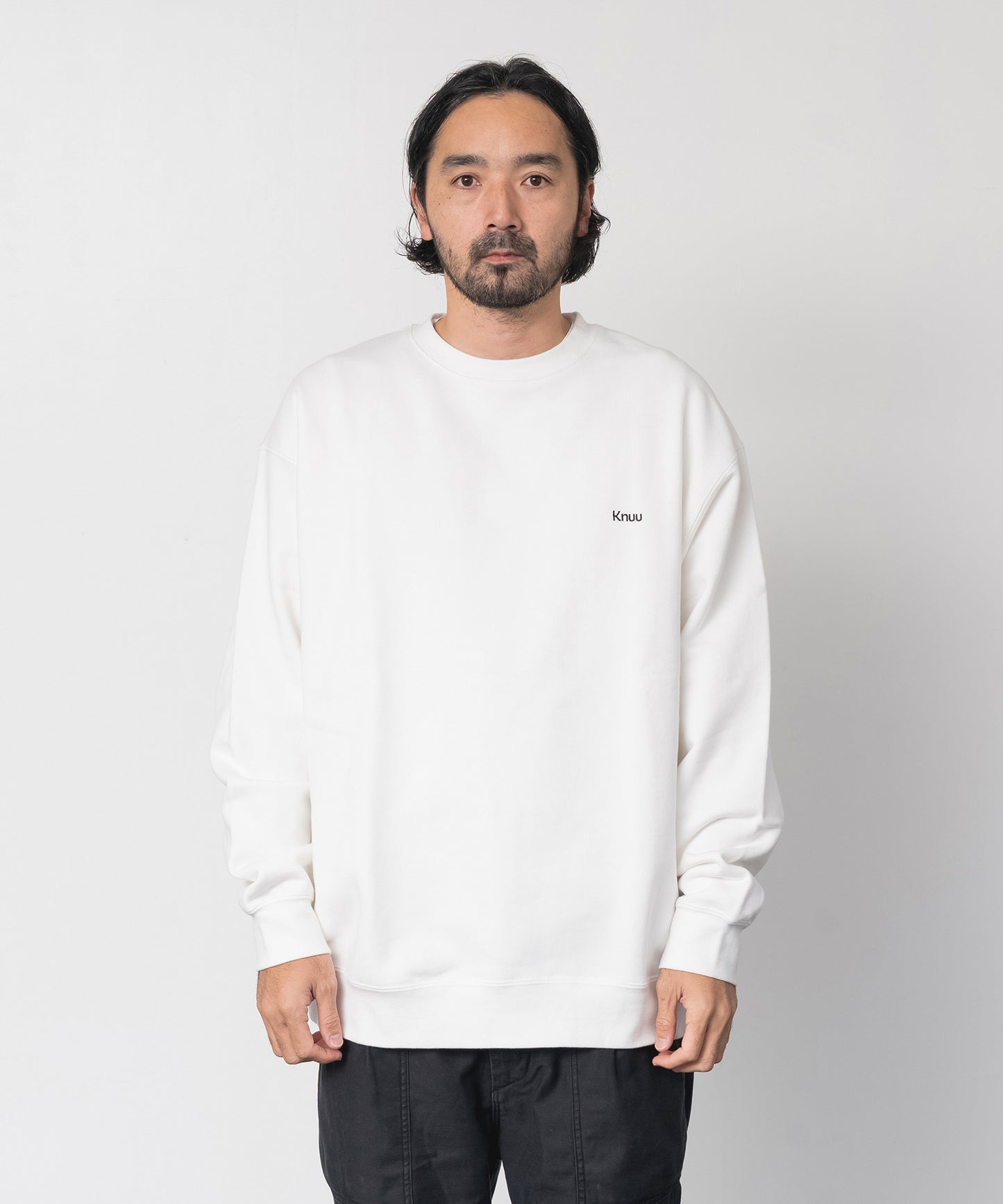 Small Logo Heavy Crewneck Sweatshirt / WHITE