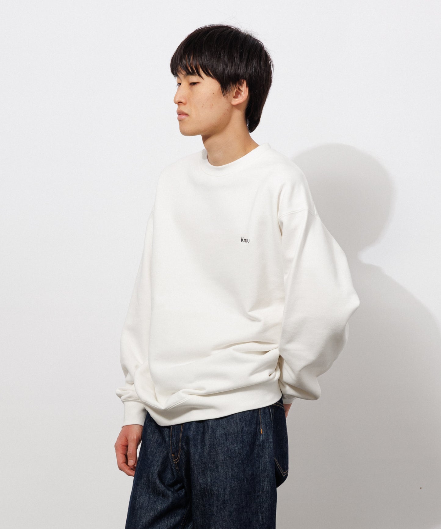 Small Logo Heavy Crewneck Sweatshirt / WHITE