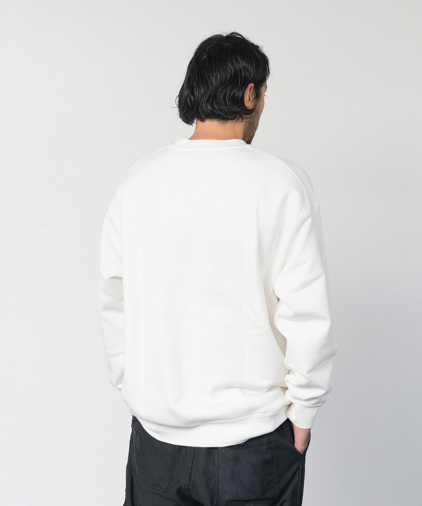 Small Logo Heavy Crewneck Sweatshirt / WHITE