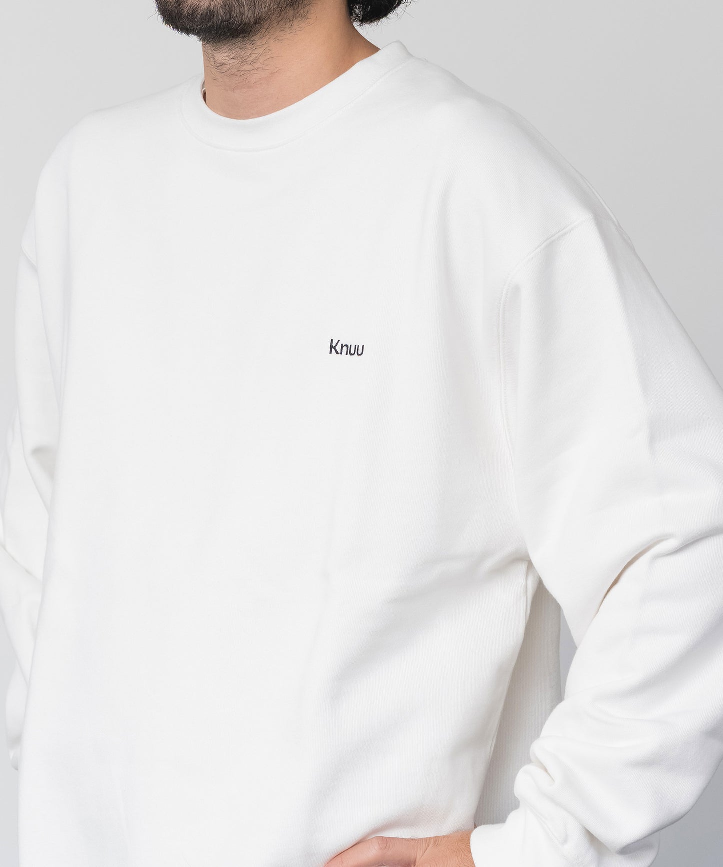 Small Logo Heavy Crewneck Sweatshirt / WHITE