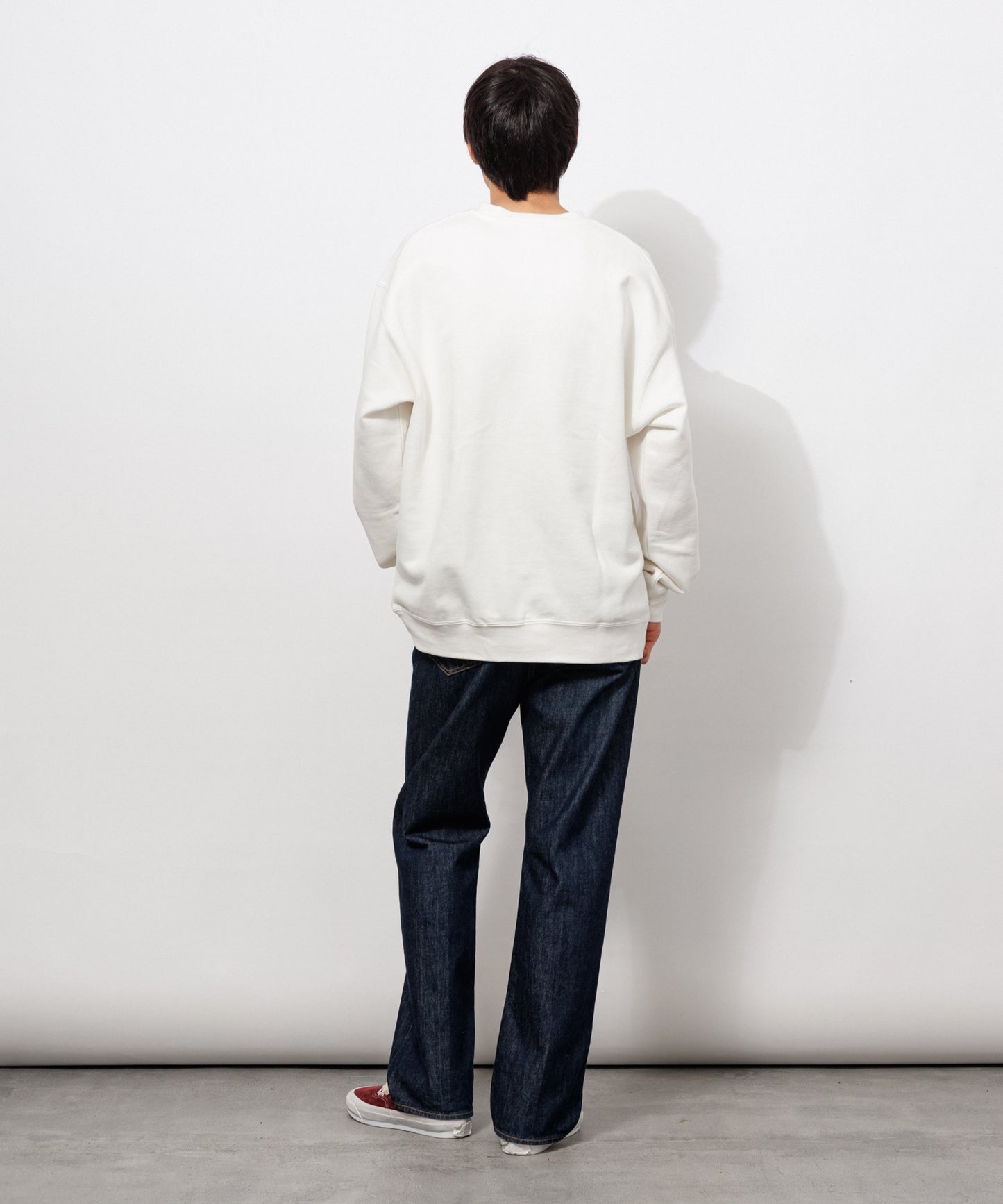Small Logo Heavy Crewneck Sweatshirt / WHITE