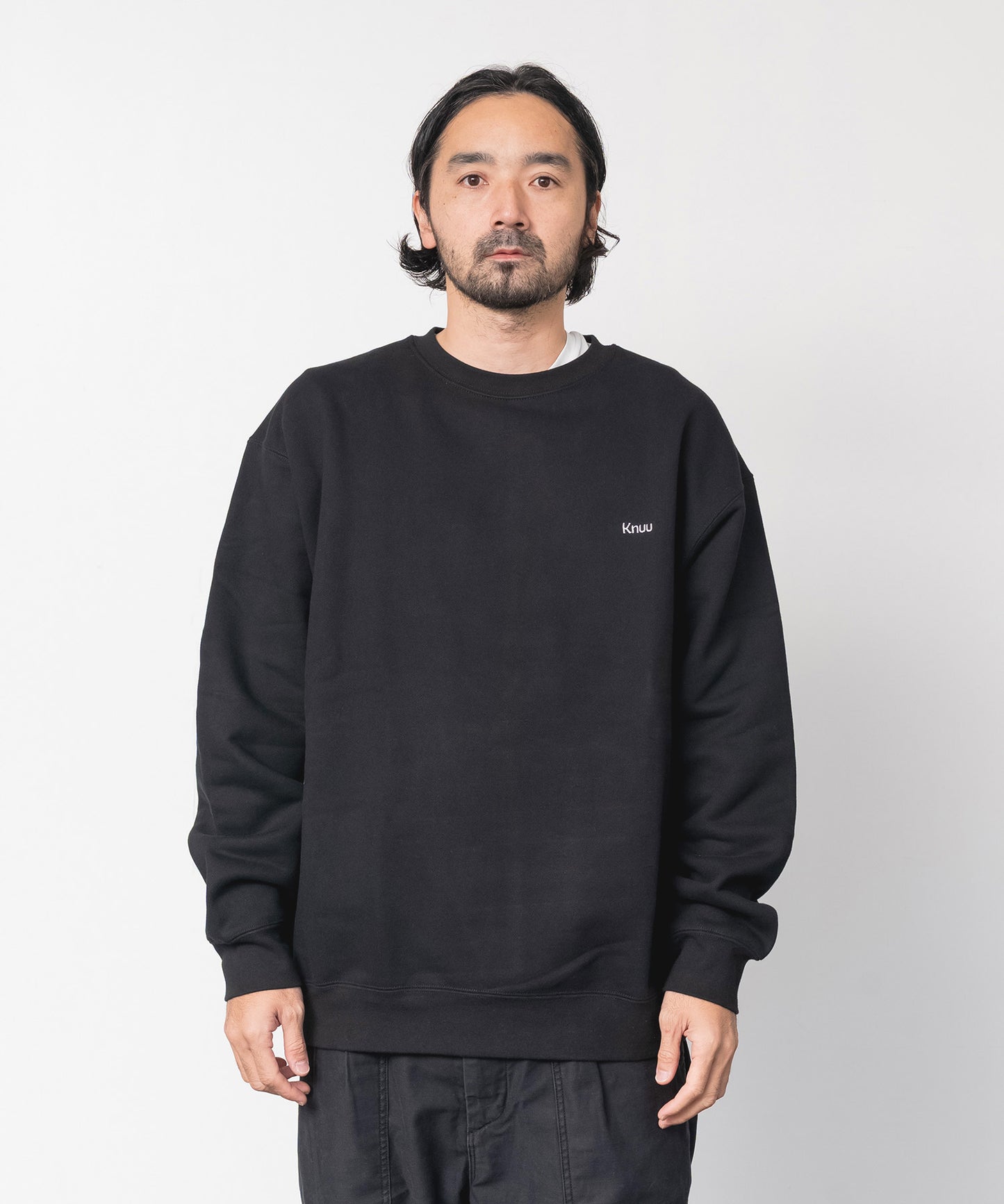 Small Logo Heavy Crewneck Sweatshirt / BLACK