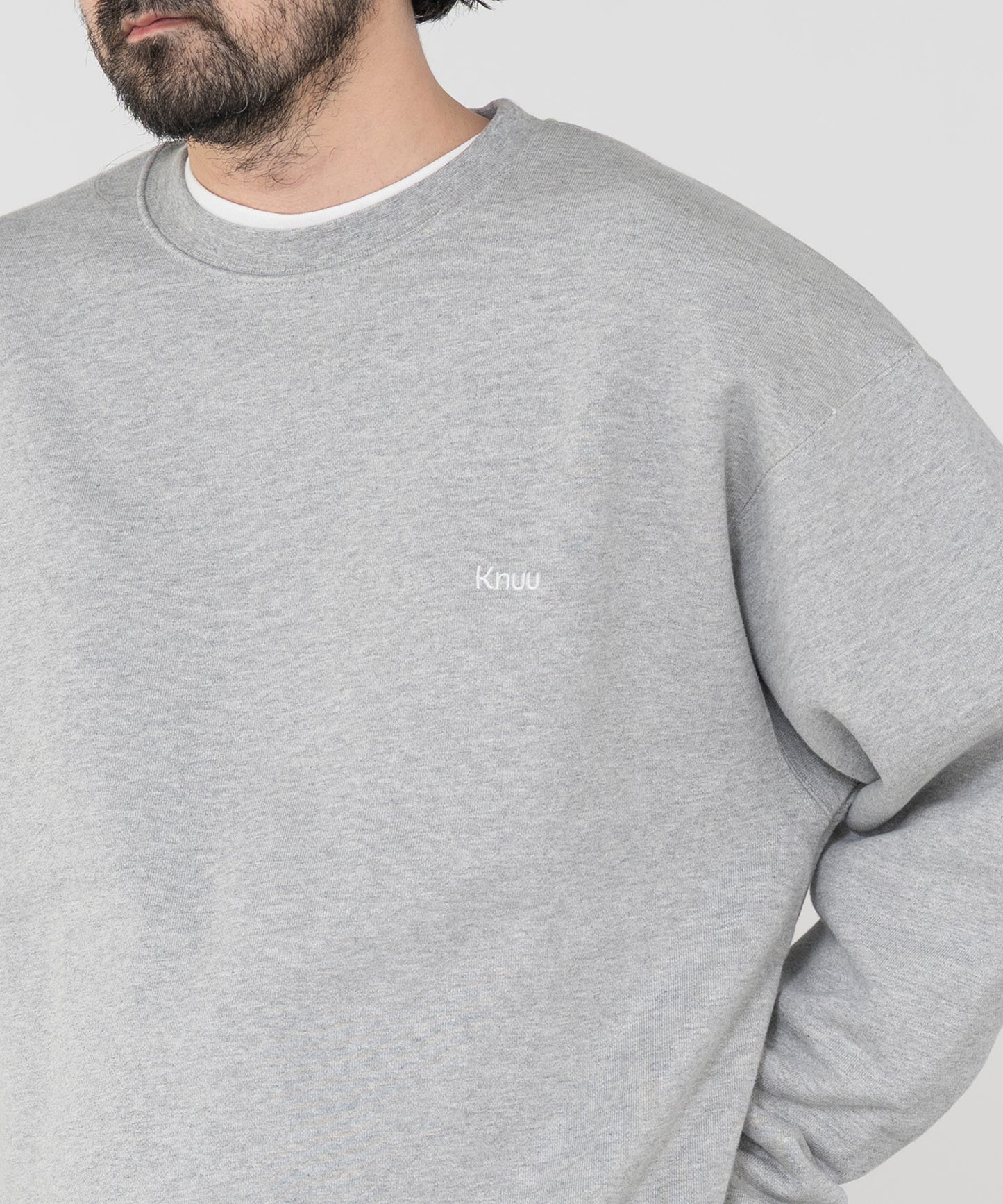 Small Logo Heavy Crewneck Sweatshirt / HEATHER GRAY