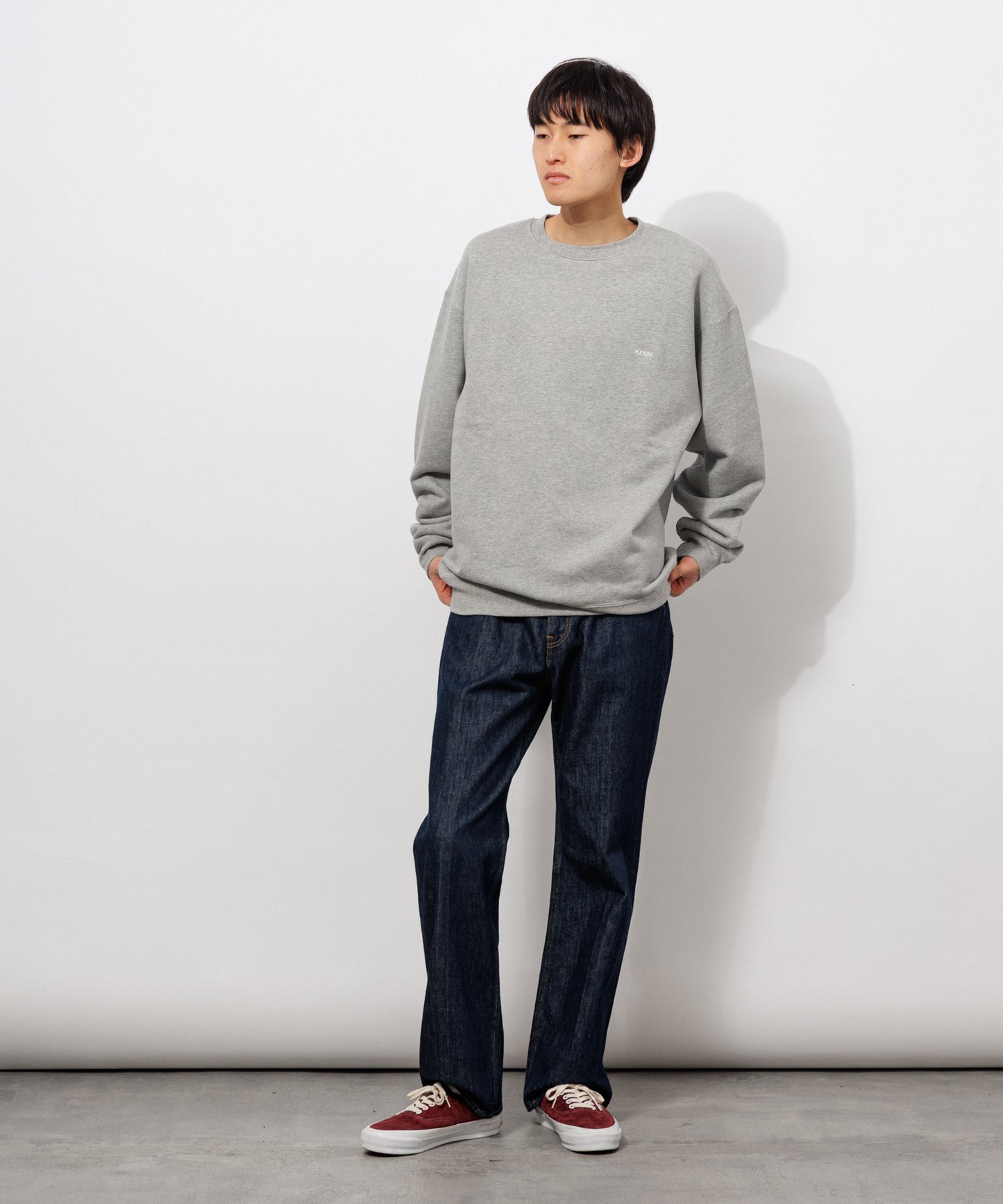Small Logo Heavy Crewneck Sweatshirt / HEATHER GRAY