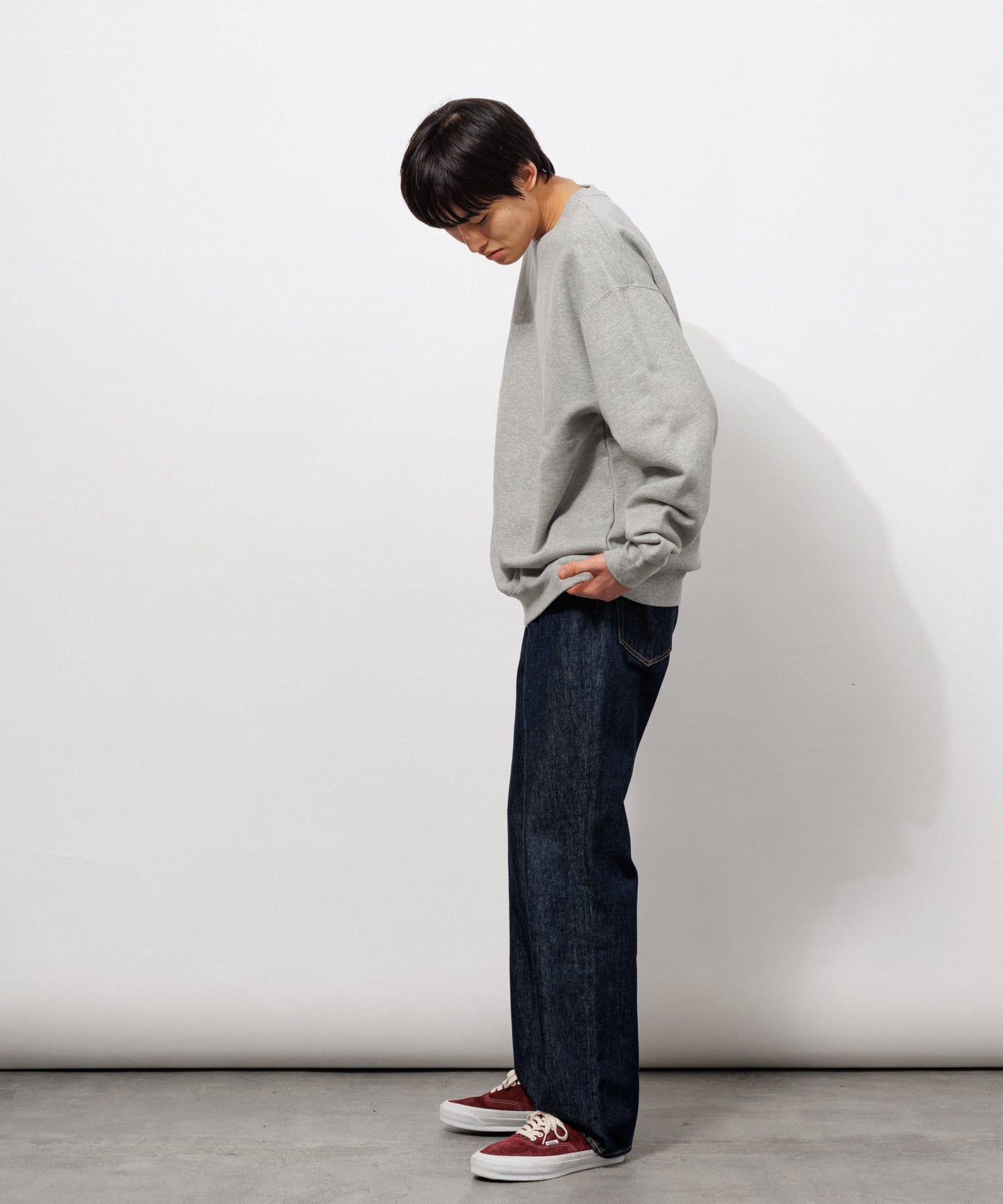 Small Logo Heavy Crewneck Sweatshirt / HEATHER GRAY
