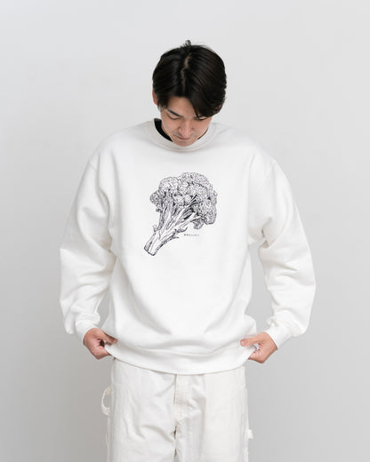 Broccoli Sweatshirt / WHITE