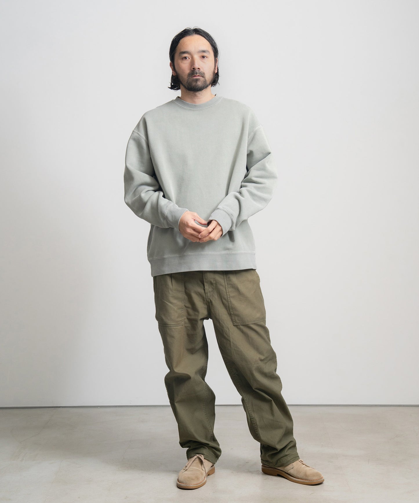 Heavy Pigment Dye Sweatshirt / SAGE GREEN