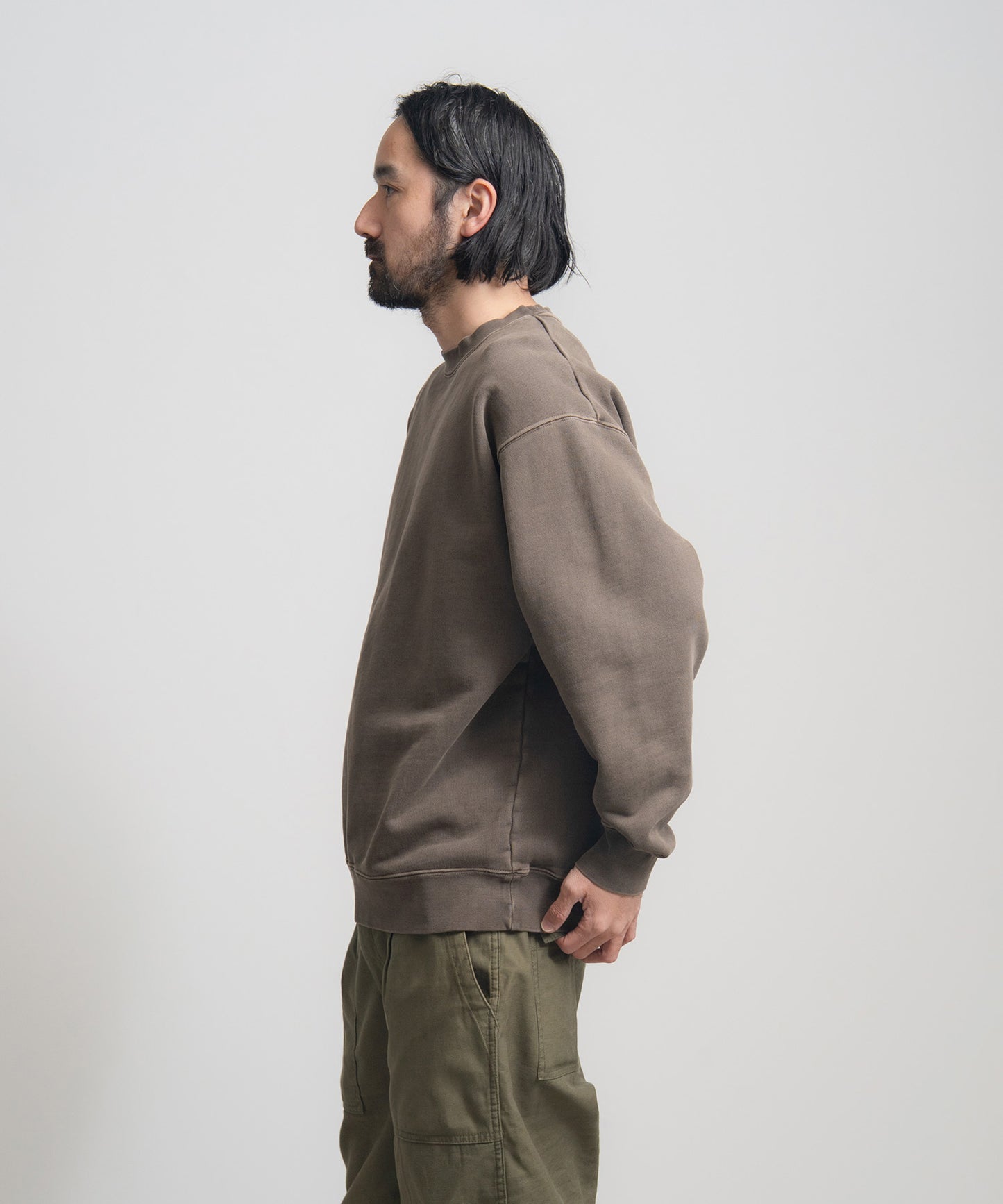 Heavy Pigment Dye Sweatshirt / BROWN