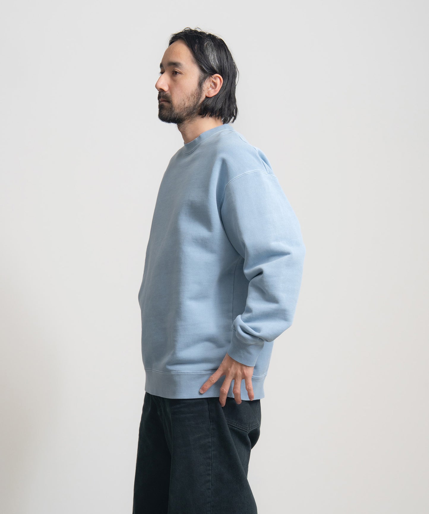 Heavy Pigment Dye Sweatshirt / LIGHT BLUE