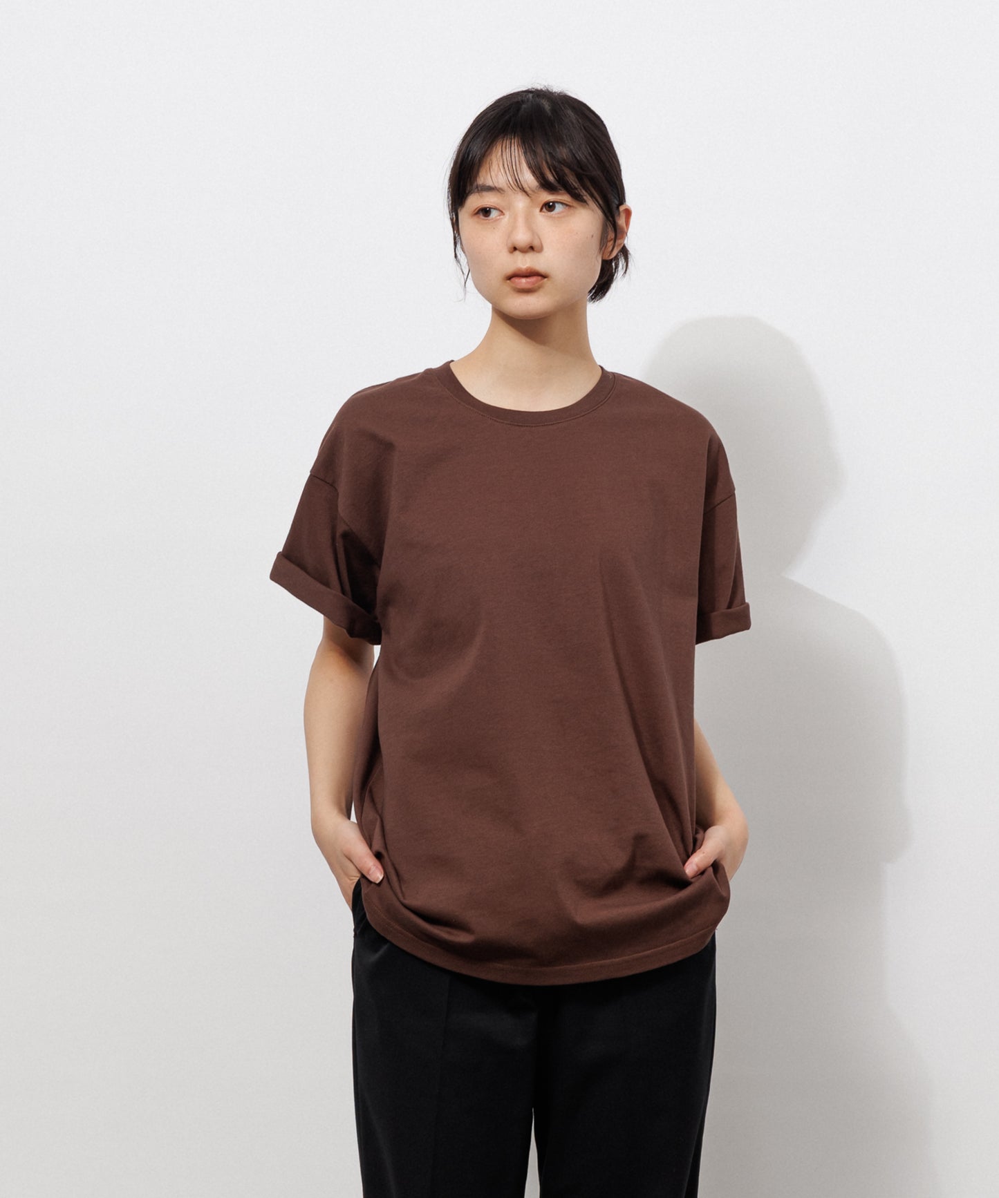 Heavy Crewneck T-Shirt / BROWN