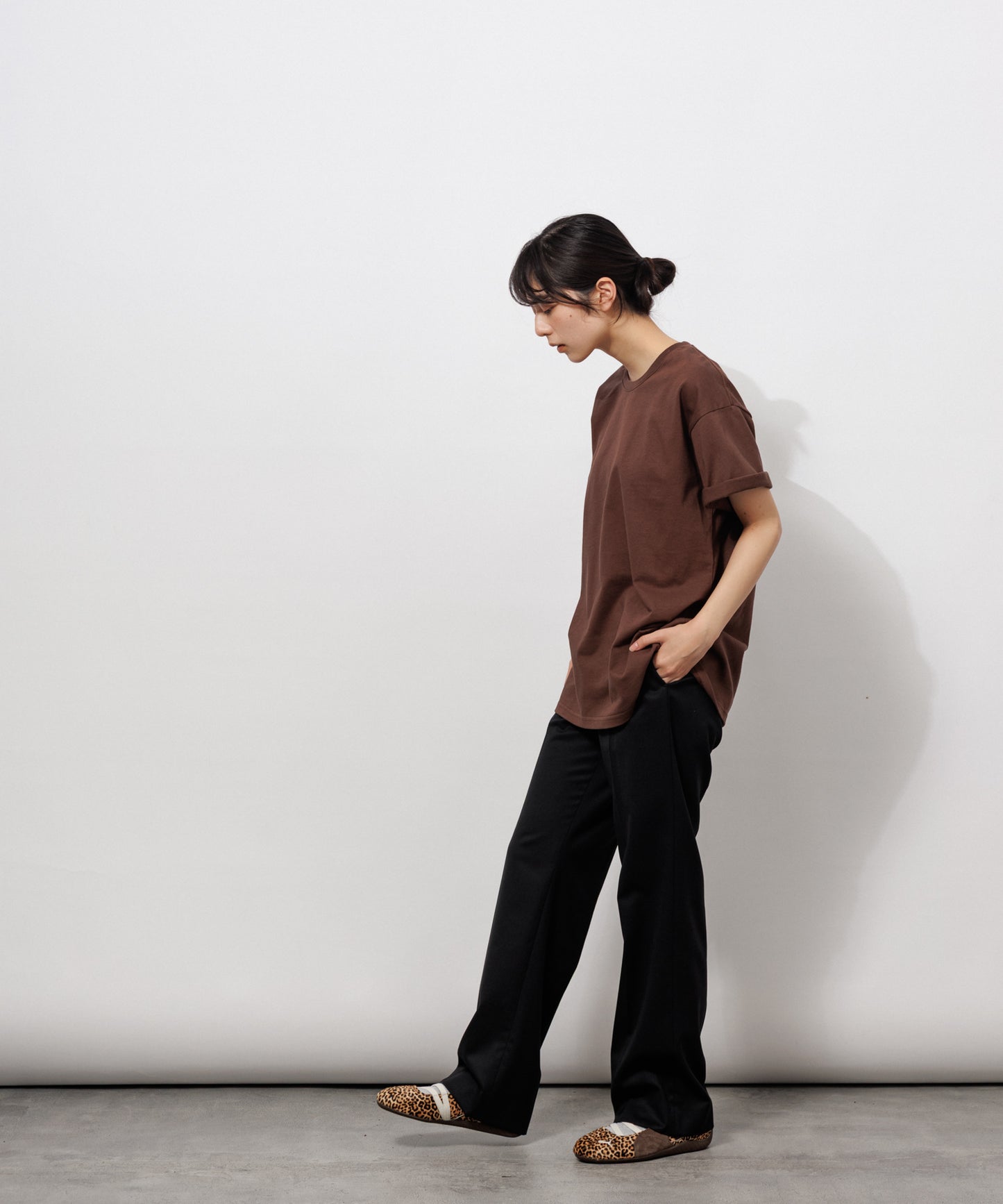 Heavy Crewneck T-Shirt / BROWN