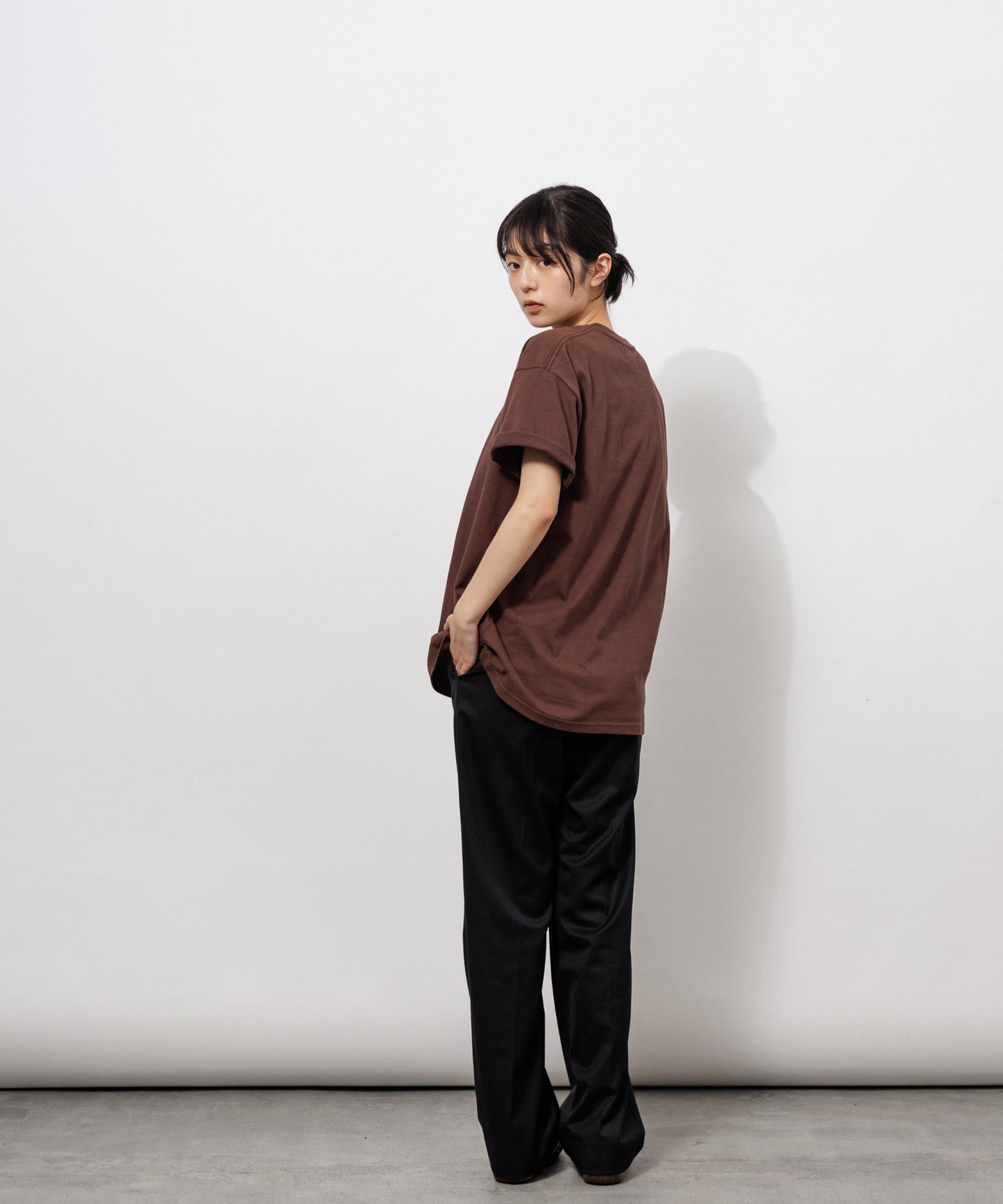 Heavy Crewneck T-Shirt / BROWN