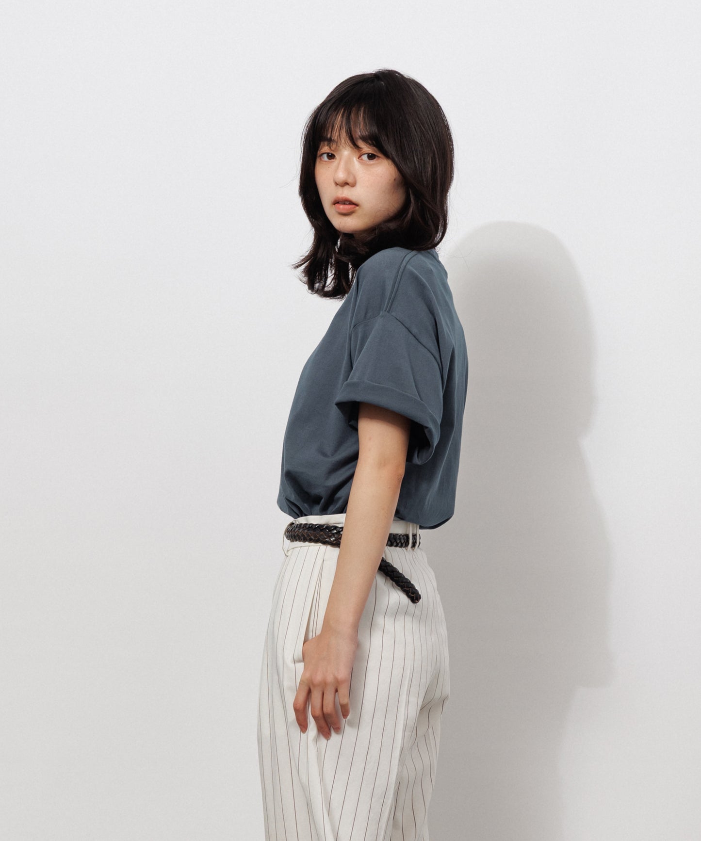 Basic Crewneck T-Shirt / STONE GRAY