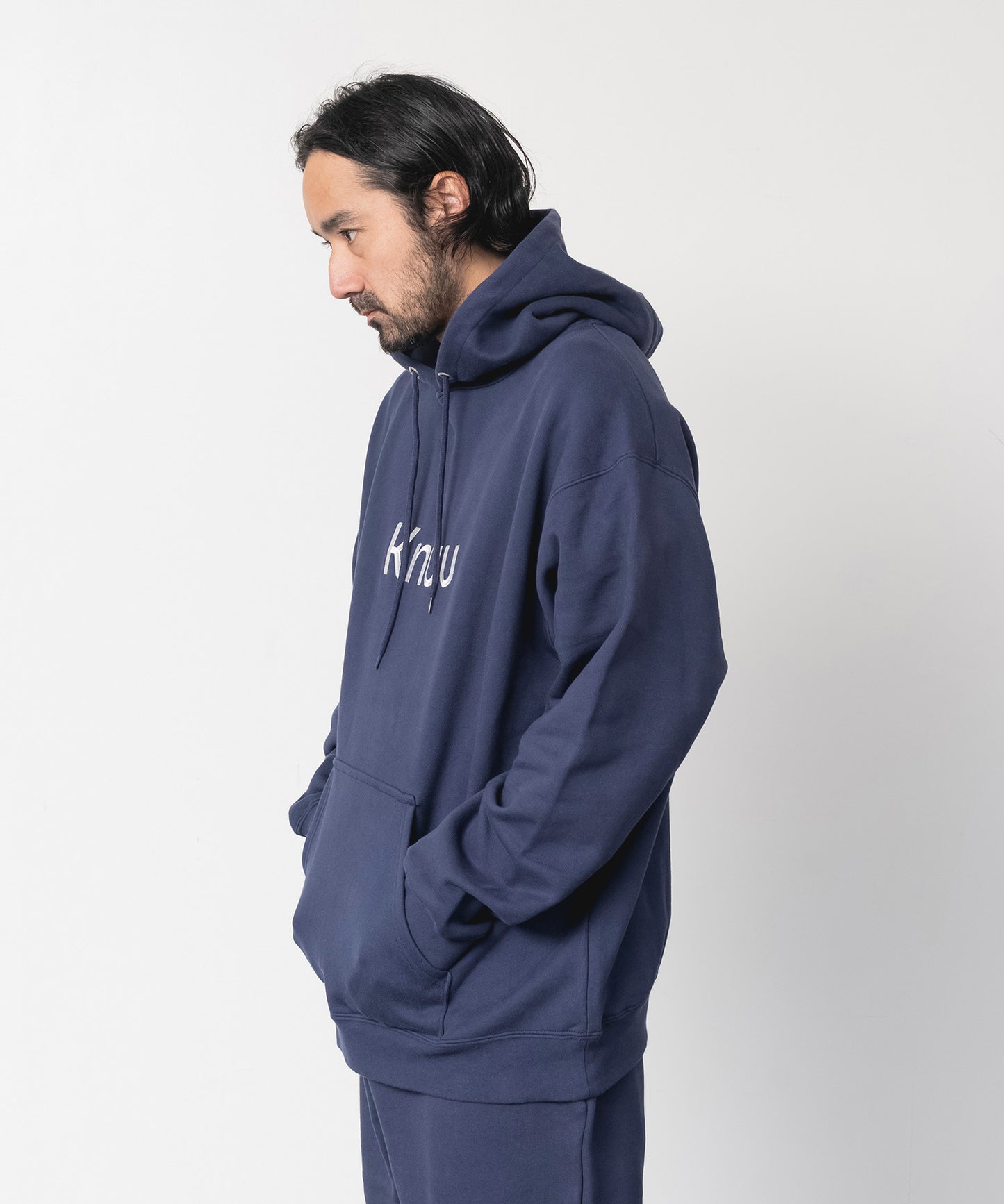 Big Logo Heavy Hooded Sweatshirt / NAVY