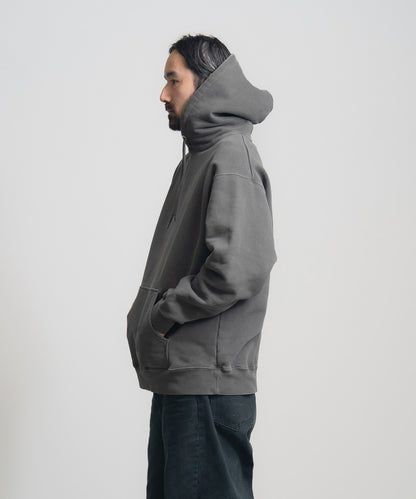 Heavy Hooded Pigment Dye Sweatshirt / BLACK