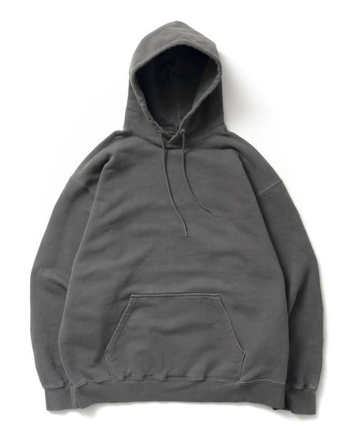 Heavy Hooded Pigment Dye Sweatshirt / BLACK - BLACK