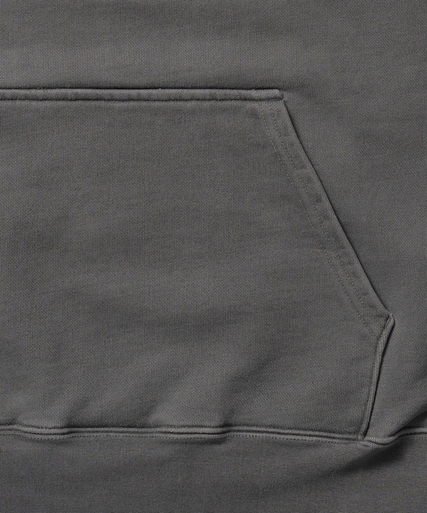 Heavy Hooded Pigment Dye Sweatshirt / BLACK