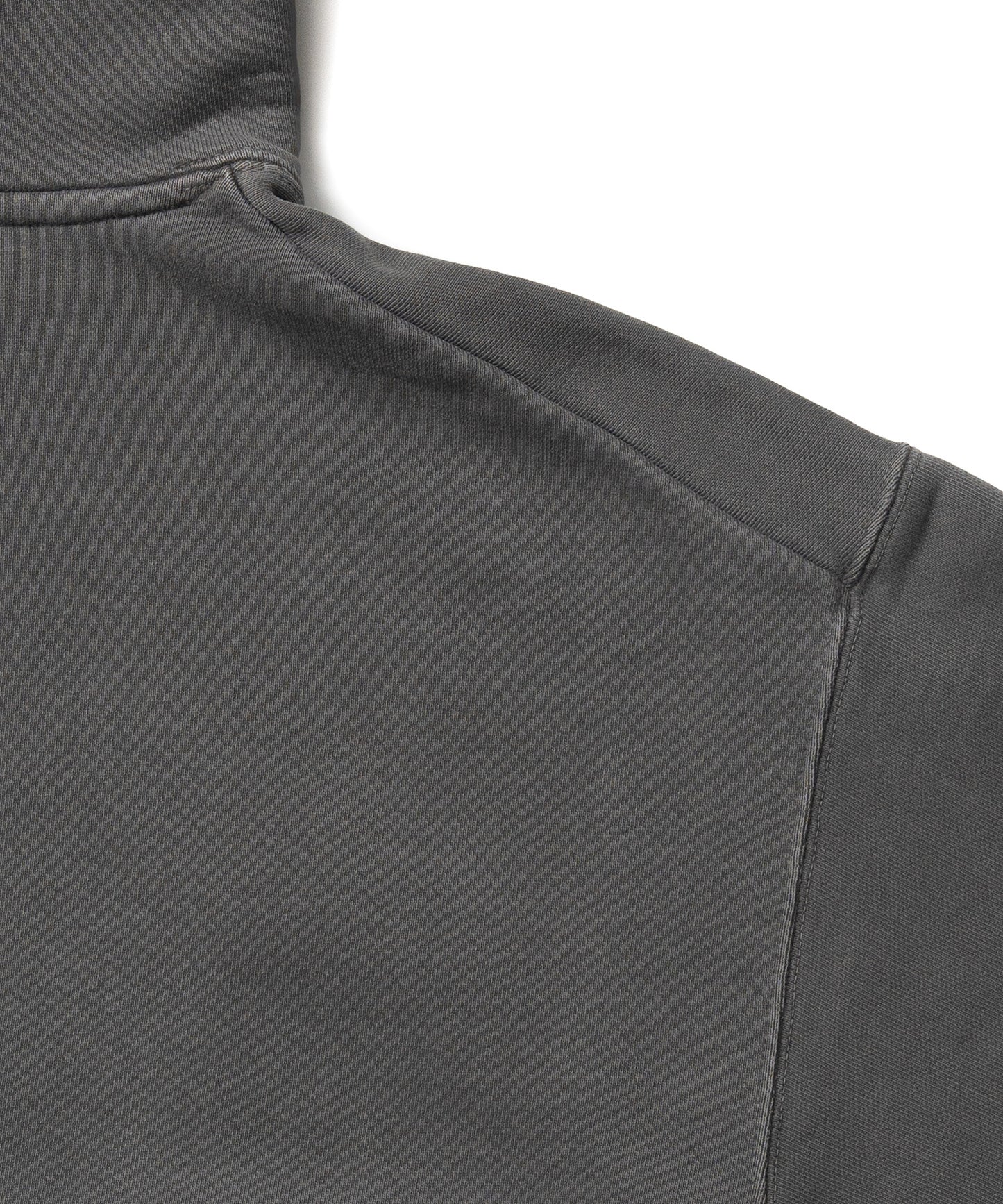 Heavy Hooded Pigment Dye Sweatshirt / BLACK