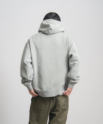 Heavy Hooded Pigment Dye Sweatshirt / SAGE GREEN