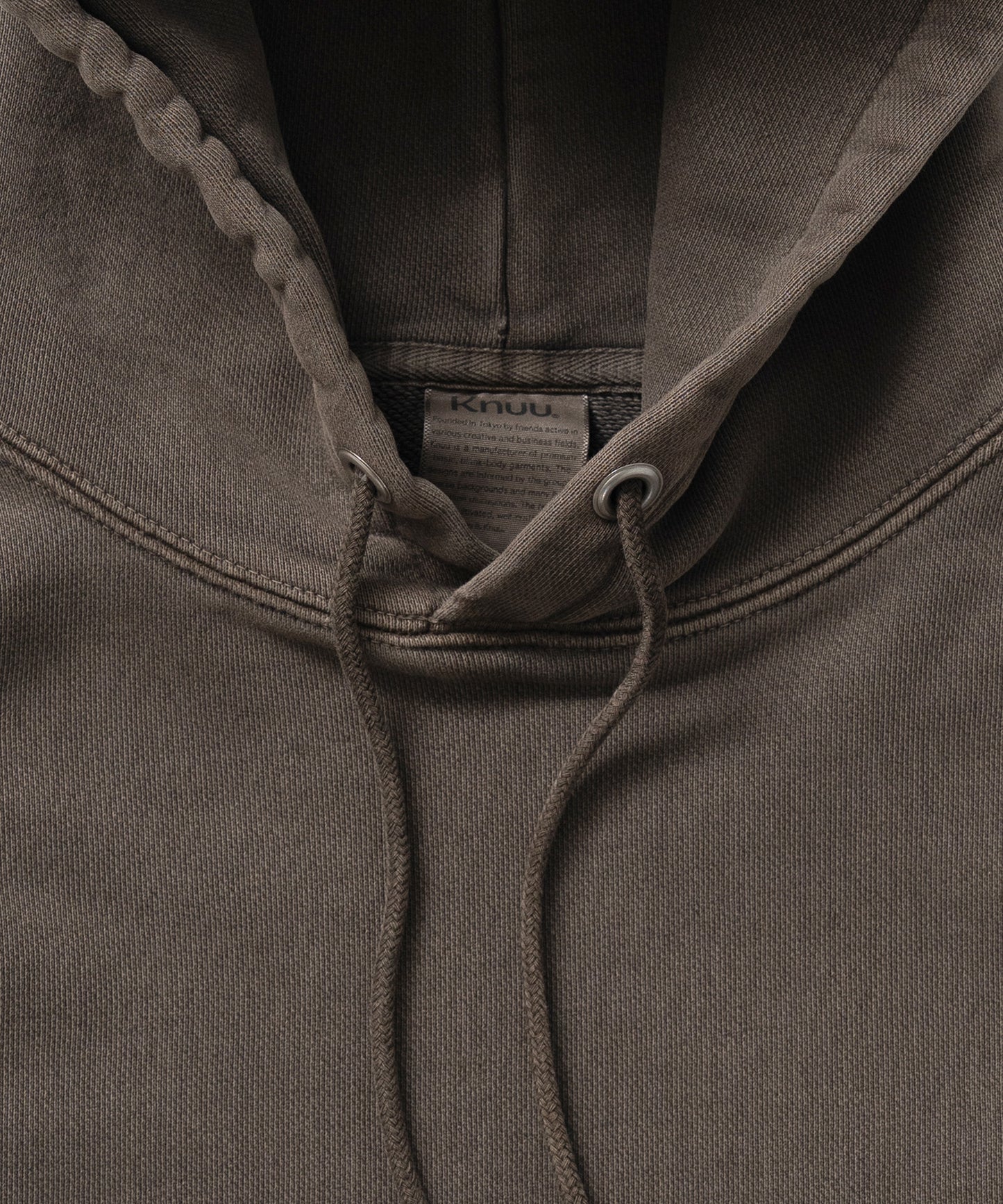 Heavy Hooded Pigment Dye Sweatshirt / BROWN