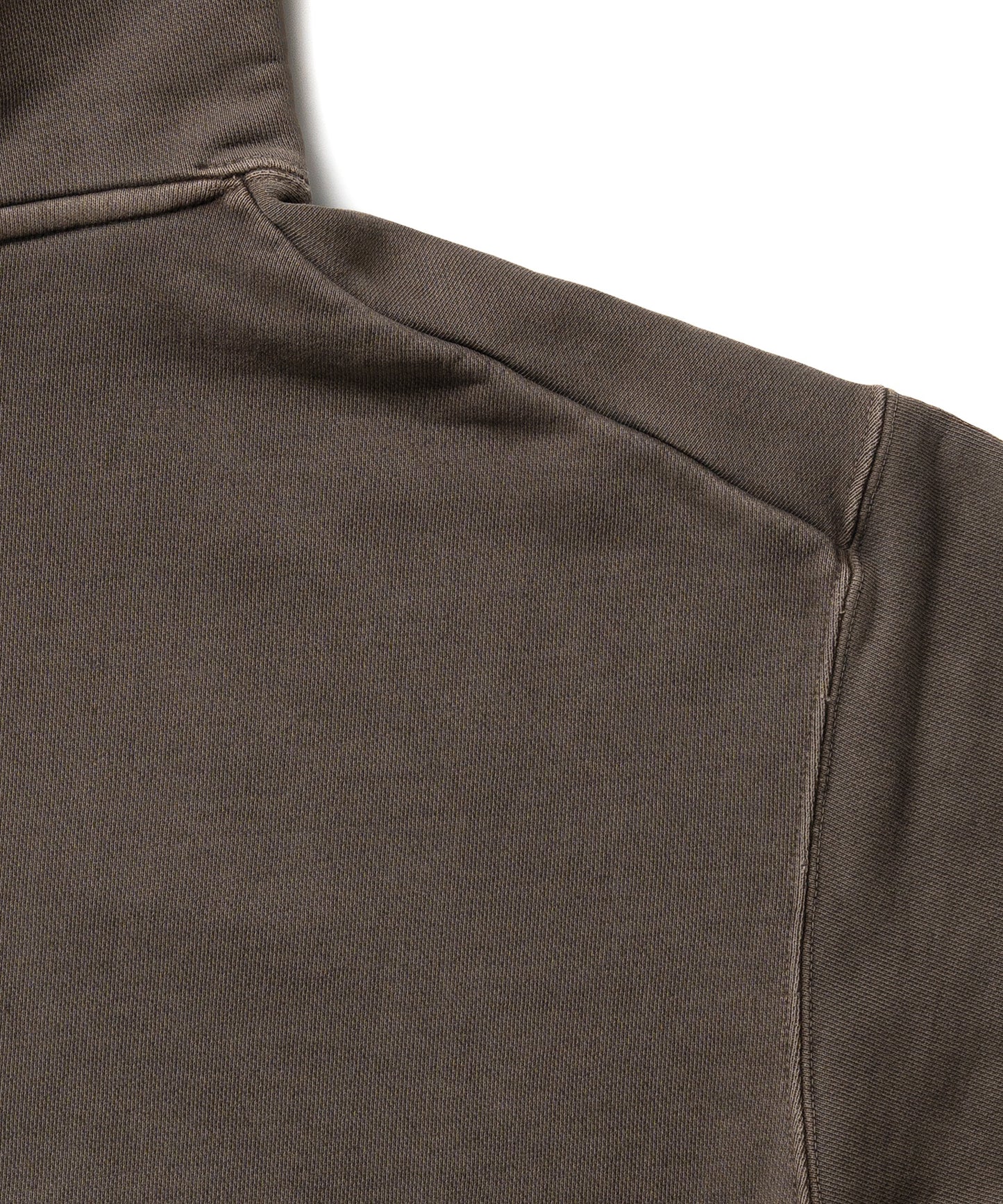 Heavy Hooded Pigment Dye Sweatshirt / BROWN