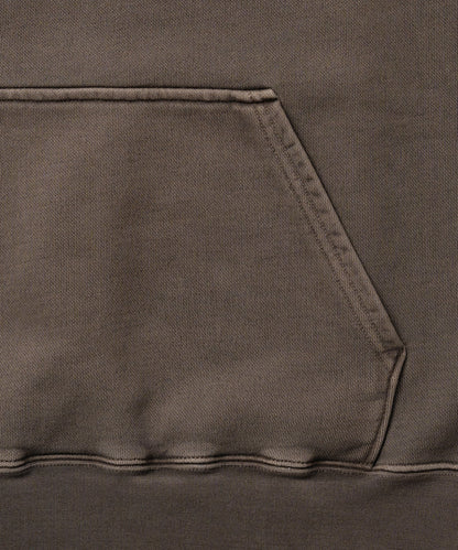 Heavy Hooded Pigment Dye Sweatshirt / BROWN