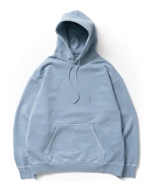 Heavy Hooded Pigment Dye Sweatshirt / LIGHT BLUE - LIGHT BLUE