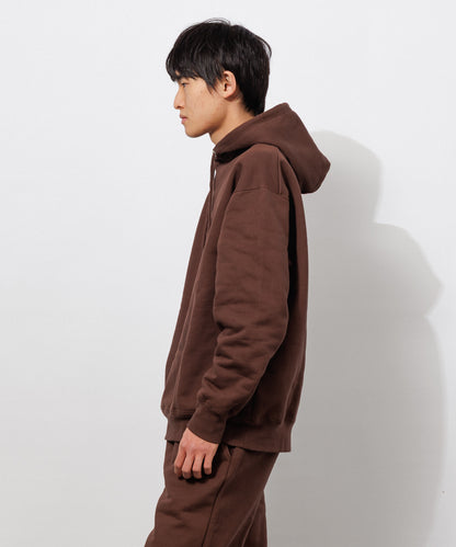 Heavy Hooded Sweatshirt - Seam Pocket / BROWN