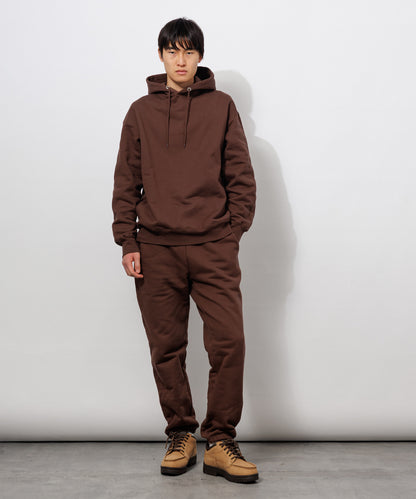 Heavy Hooded Sweatshirt - Seam Pocket / BROWN