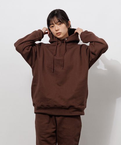 Heavy Hooded Sweatshirt - Seam Pocket / BROWN