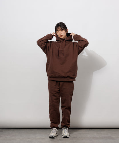 Heavy Hooded Sweatshirt - Seam Pocket / BROWN