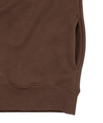 Heavy Hooded Sweatshirt - Seam Pocket / BROWN
