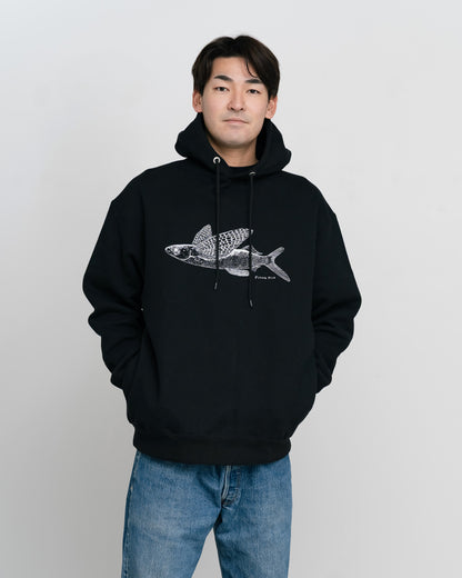 Flying Fish Hooded Sweatshirt / BLACK