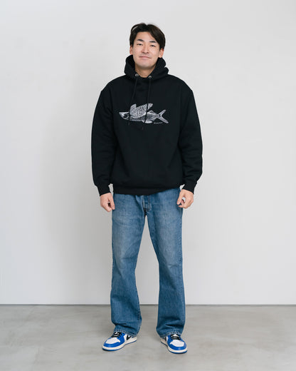 Flying Fish Hooded Sweatshirt / BLACK