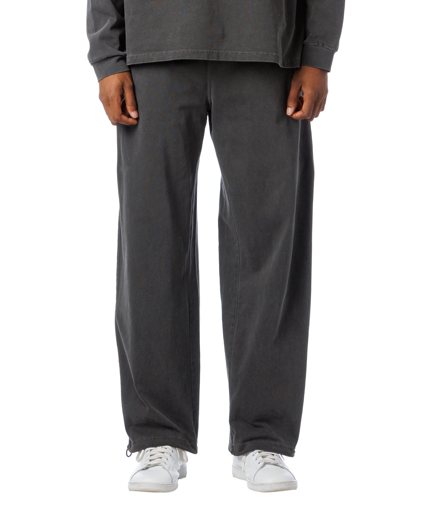 Pigment Dye Jersey Pants / BLACK