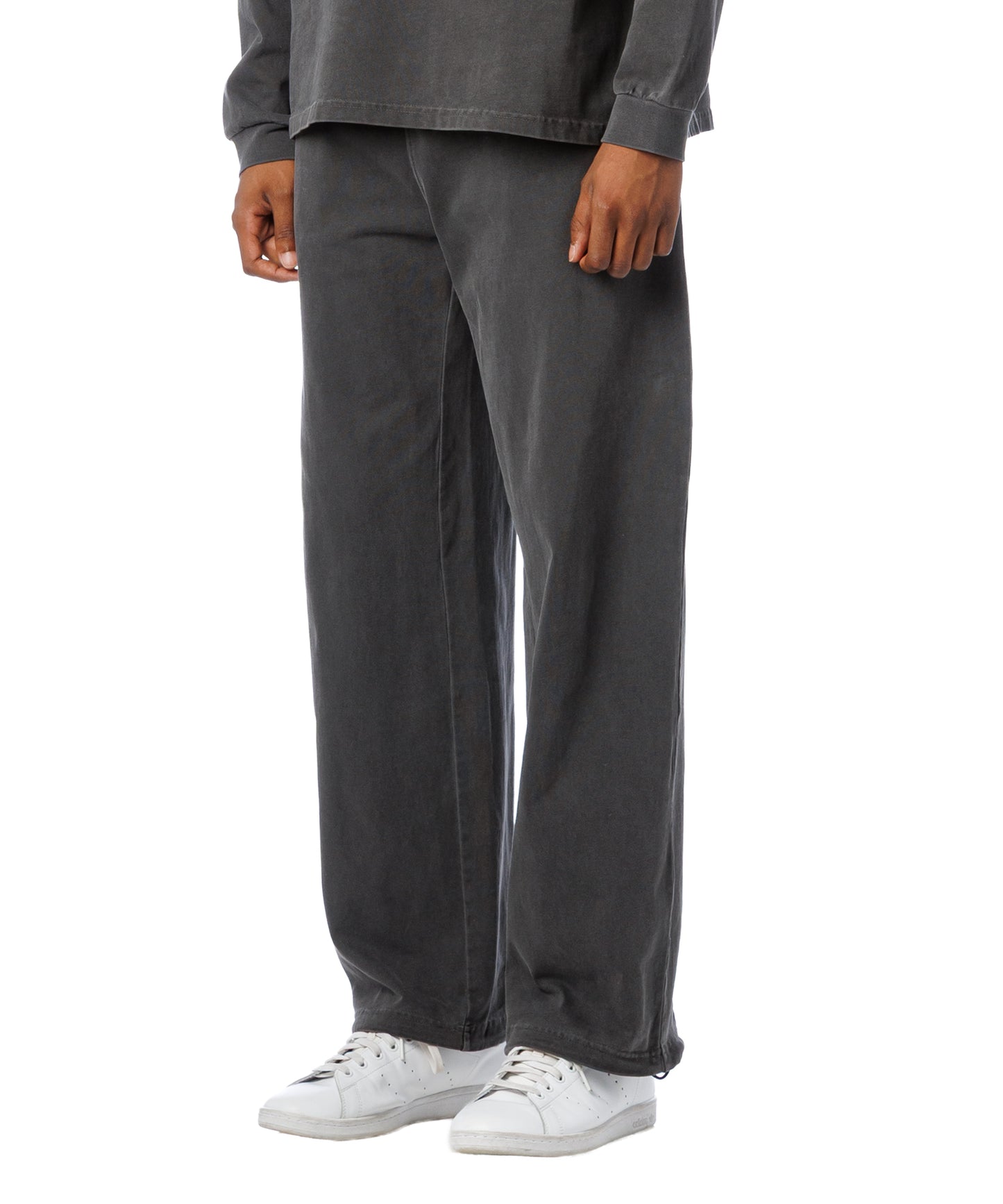 Pigment Dye Jersey Pants / BLACK