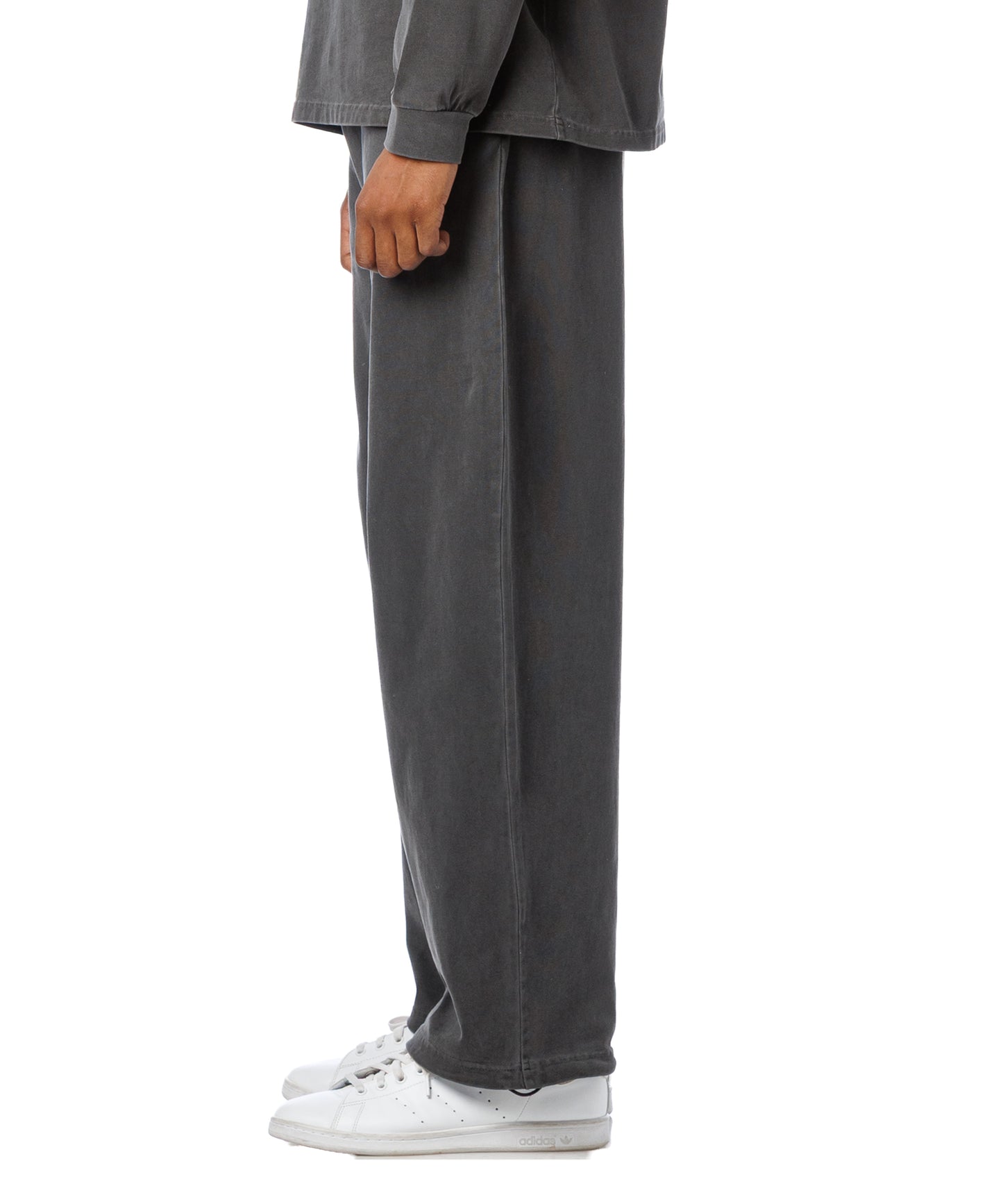 Pigment Dye Jersey Pants / BLACK