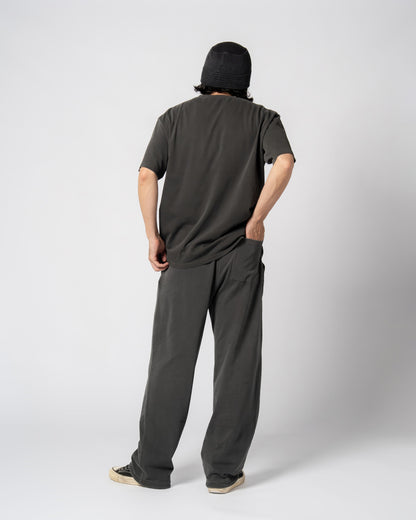 Pigment Dye Jersey Pants / BLACK
