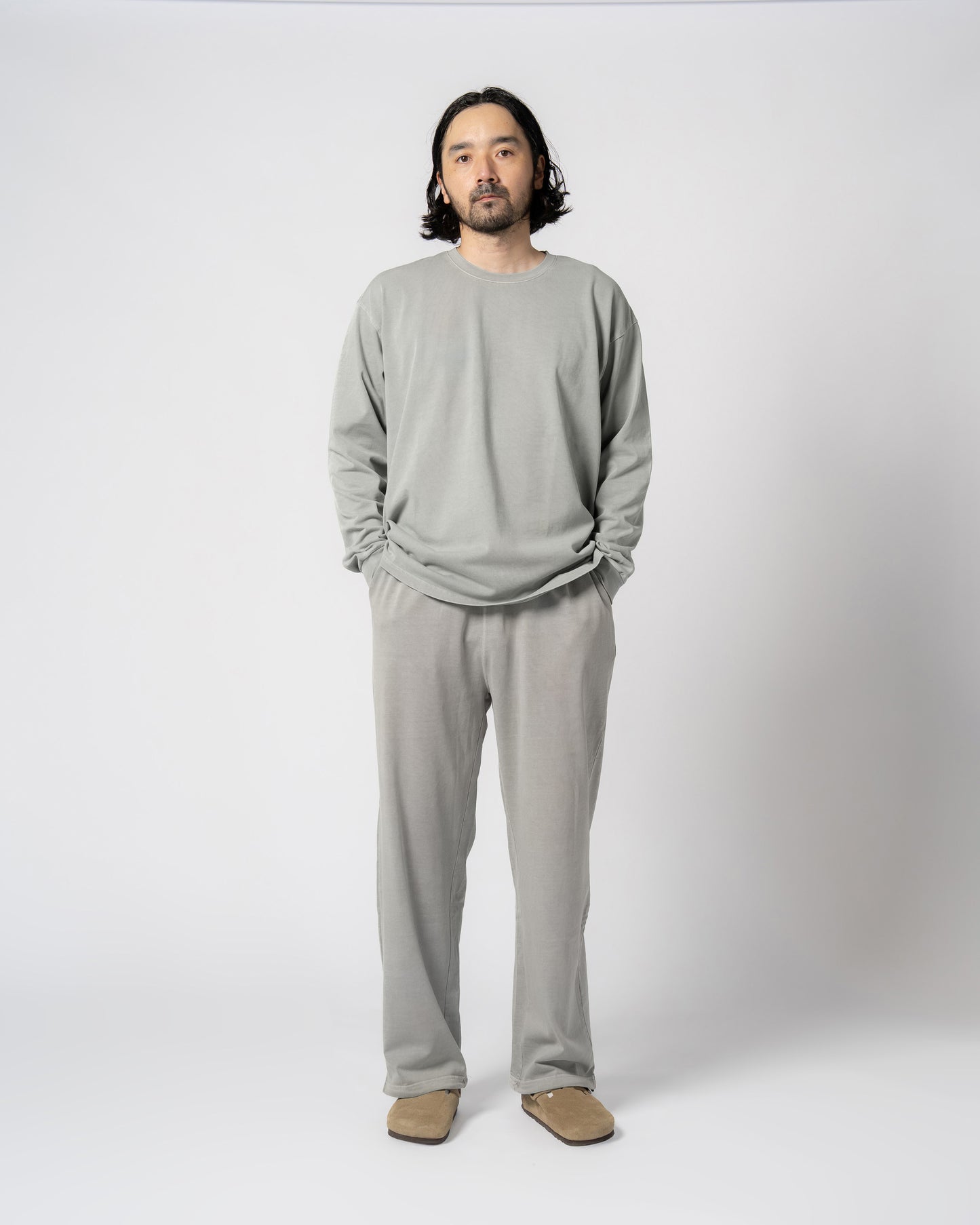Pigment Dye Jersey Pants / GRAY