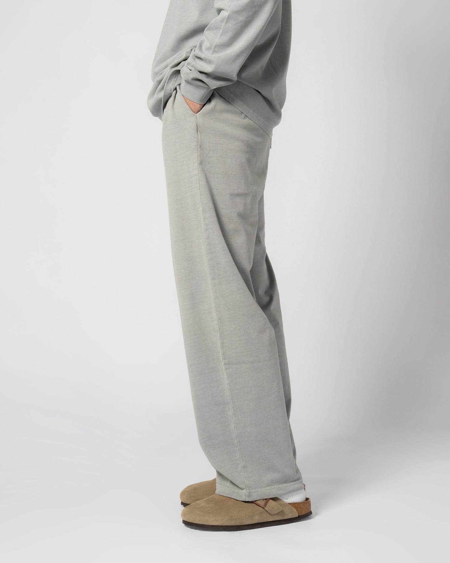 Pigment Dye Jersey Pants / GRAY