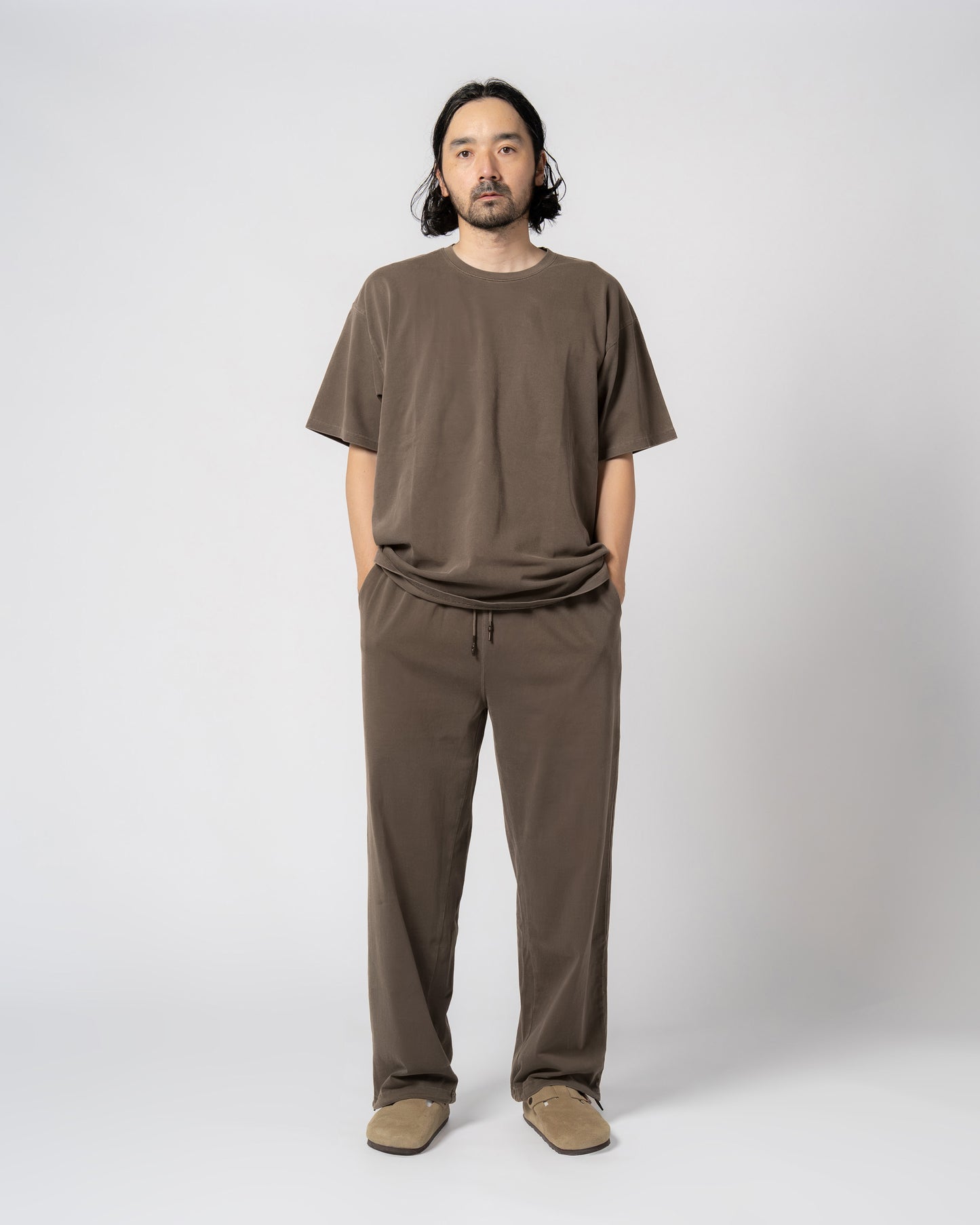 Pigment Dye Jersey Pants / BROWN