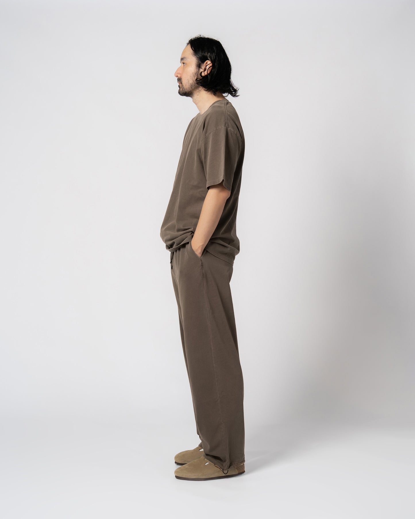 Pigment Dye Jersey Pants / BROWN